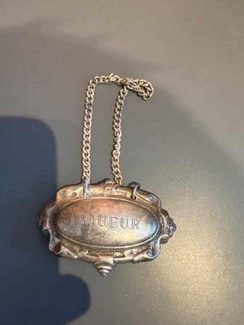 antiek of vintage flessenlabel / wijnlabel, zilver,, Antiek en Kunst, Antiek | Goud en Zilver, Zilver, Verzenden