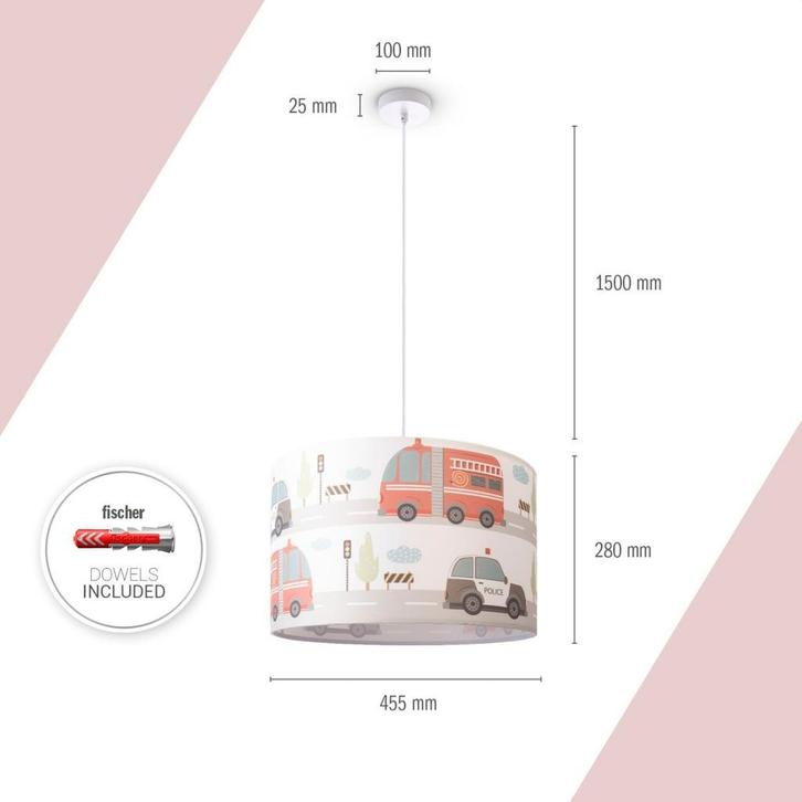Paco Home hanglamp Brandweer / Politie, Huis en Inrichting, Lampen | Hanglampen, Nieuw, 75 cm of meer, Ophalen of Verzenden