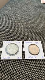 2 x gulden 1923 en 1931 zilver Wilhelmina, Postzegels en Munten, Munten | Nederland, Setje, Zilver, Koningin Wilhelmina, 1 gulden