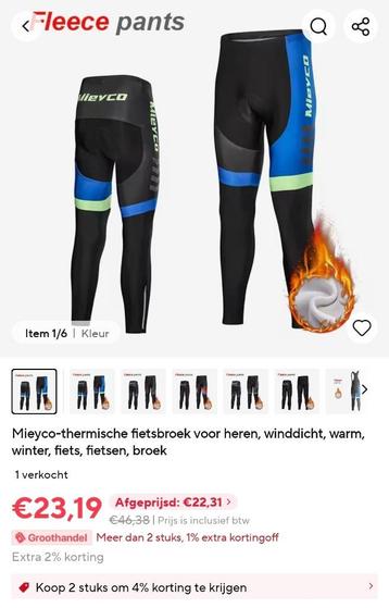 Thermische fietsbroek met zeem maat L beschikbaar voor biedingen
