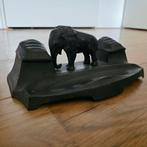 Antieke Tinnen Inktpot met Olifant, Antiek en Kunst, Ophalen of Verzenden