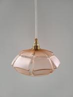 Roze Art Deco mat glazen hanglamp, Minder dan 50 cm, Nieuw, Vintage, Ophalen of Verzenden