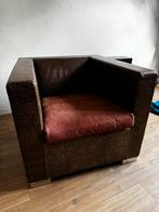 Minotti suitcase fauteuil - Leer, Huis en Inrichting, Fauteuils, Ophalen of Verzenden, Zo goed als nieuw, 50 tot 75 cm, Leer