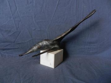 Bronzen Abstract sculptuur Levenssiddering Piet Berghs 1985 beschikbaar voor biedingen