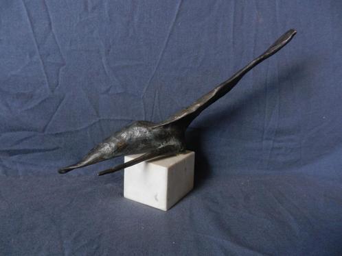 Bronzen Abstract sculptuur Levenssiddering Piet Berghs 1985, Antiek en Kunst, Kunst | Beelden en Houtsnijwerken, Ophalen of Verzenden