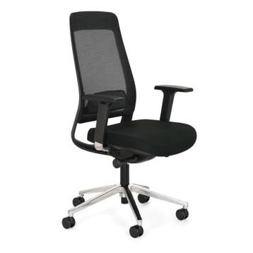 MN Lissabon Netweave Bureaustoel Zwart Chroom beschikbaar voor biedingen