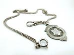Zilveren horlogeketting, Pringles & Sons, Birmingham, 1912, Sieraden, Tassen en Uiterlijk, Antieke sieraden, Verzenden, Zilver