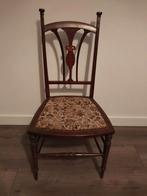 Antieke Houten Stoel met Stoffen Bekleding, Ophalen