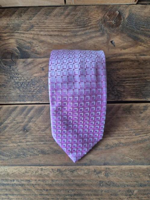 Roze Hugo Boss stropdas 100% zijde, Kleding | Heren, Stropdassen, Zo goed als nieuw, Met patroon, Roze, Ophalen of Verzenden