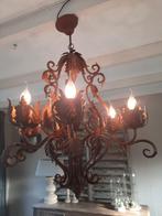 Stoere kroonluchter hanglamp lamp roest stoer landelijk, Ophalen, Gebruikt, Metaal