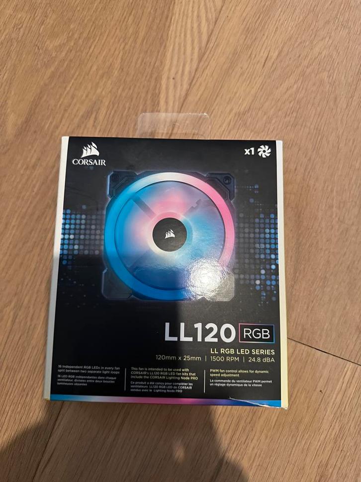 Corsair LL120 RGB 120mm Fan – Nieuw (doos licht beschadigd, Computers en Software, Computerkoelers, Nieuw, Luchtkoeling, Ophalen of Verzenden