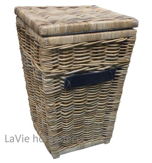 Rieten wasmand vierkant model, Huis en Inrichting, Woonaccessoires | Schalen en Manden, Nieuw, Riet, Verzenden