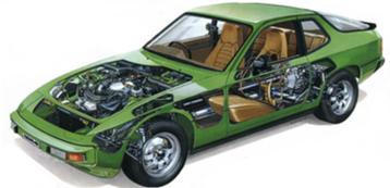 Porsche 924 partij carrosserie en mechanische onderdelen beschikbaar voor biedingen