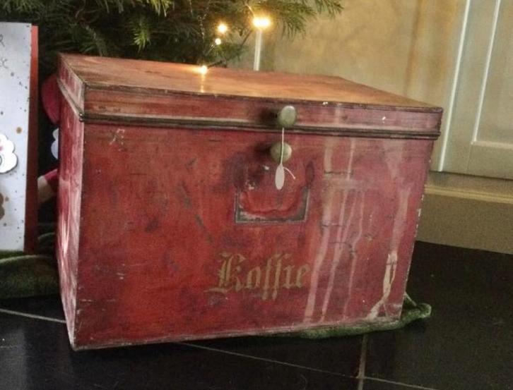 MOOI OUD WINKELBLIK KOFFIE, Verzamelen, Blikken, Gebruikt, Koffie, Ophalen of Verzenden