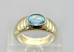 Gouden Vintage ring met edelsteen topaas. 2025/541., Blauw, ., Ophalen of Verzenden, Zo goed als nieuw