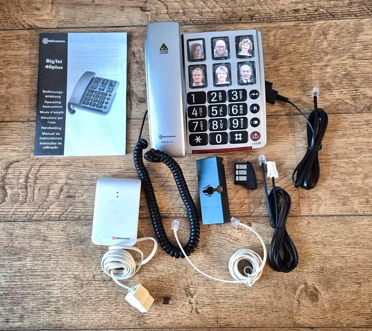 Amplicomms BigTel 40 Plus Telefoon, Telecommunicatie, Vaste telefoons | Handsets en Draadloos, Zo goed als nieuw, 1 handset, Stralingsarm