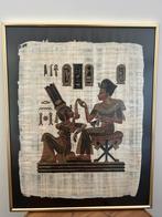 Authentiek Egyptisch papyrus schilderij 50 40 cm incl lijst, Ophalen