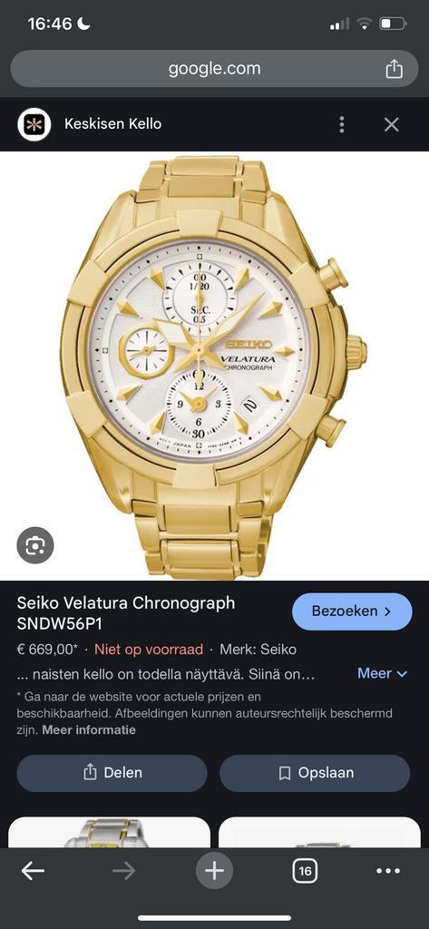 Seiko Velatura Chronograph, Sieraden, Tassen en Uiterlijk, Horloges | Dames, Zo goed als nieuw, Polshorloge, Seiko, Staal, Staal