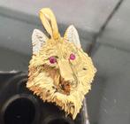 Prachtige 14 karaats gouden wolf hanger actie!, Ophalen of Verzenden, Nieuw, Goud, Goud