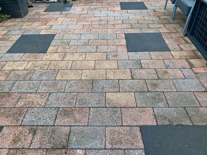 40m2 Terrastegels: Rood/Grijs & Antraciet, Tuin en Terras, Tegels en Klinkers, Gebruikt, Terrastegels, Beton, 10 m² of meer, Ophalen of Verzenden