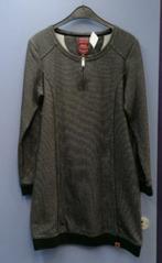 S'Questo zwart (of dbruin?)jurk druk printje +ritsje M 37275, Kleding | Dames, Maat 38/40 (M), ., Zwart, Ophalen of Verzenden