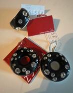 Zsiska Set: Oorbellen & Ring Maat L, Verzenden, Zwart, Nieuw, Dame