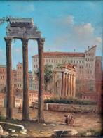 Olieverf schilderij "Het oude Rome" in barokke sierlijst, Ophalen of Verzenden