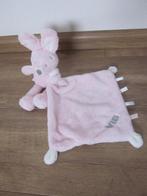 VIB Very Important Baby roze-wit knuffel-labeldoek konijn, Ophalen of Verzenden, Nieuw, Konijn