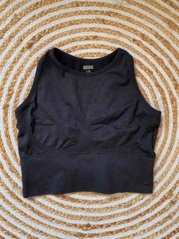 Zwart sport top bh MKBM seamless naadloos maat L 40 beschikbaar voor biedingen