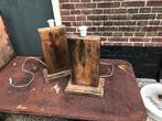 tafellamp drift wood tafellampen lampen 2x staande, Huis en Inrichting, Ophalen of Verzenden, Zo goed als nieuw, Hout, 50 tot 75 cm