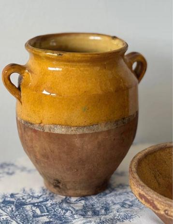 Antieke Franse confit pot confitpot beschikbaar voor biedingen