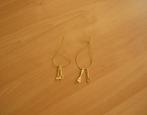 2 goudkleurige hangers miniatuur bestek vork lepel schelp, Ophalen of Verzenden