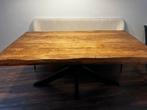 Nieuwe mango houten boomstam eettafel / live edge, 150 tot 200 cm, Nieuw, Ophalen of Verzenden, Vier personen