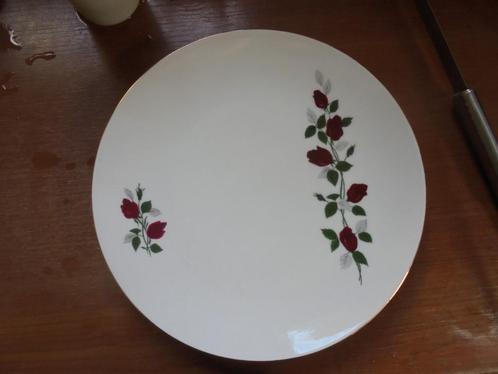 5 x Dinerbord + vleeswarenschaaltje Bavaria rode roos tak, Antiek en Kunst, Antiek | Servies los, Ophalen of Verzenden