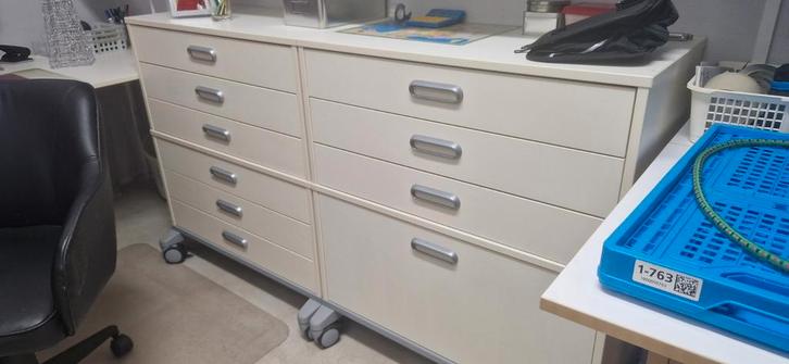 2 Ikea Ladenkasten op Wieltjes, Huis en Inrichting, Kasten | Ladekasten, Gebruikt, Minder dan 100 cm, 50 tot 100 cm, 25 tot 50 cm