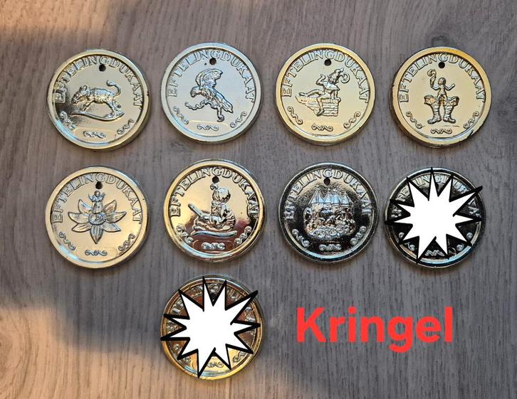Efteling dukaten - Ezeltje Strek Je - met kringel, Verzamelen, Efteling, Zo goed als nieuw, Overige typen, Ophalen of Verzenden