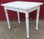 Witte brocante tafel. Nieuw shabby chic restyle. Kerstdiner, Ophalen, Zo goed als nieuw, 75 cm of meer, 60 cm of meer