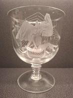 Leerdam A.D. Copier Arganuul bokaal met ets ca. 18.5 cm, Antiek en Kunst, Antiek | Glas en Kristal, Ophalen of Verzenden