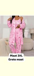 Roze 3XL Pyjama Set met Bloemenprint, Kleding | Dames, Overige Dameskleding, Geen merk, Ophalen of Verzenden, Nieuw
