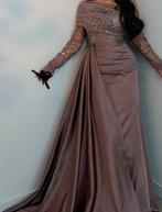 Bruine Glitterjurk - Open Schouder, Bruin, Ophalen of Verzenden, Zo goed als nieuw, Maat 36 (S)