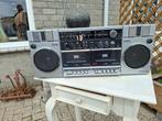 uitgebreide vintage sanyo draagbare radio en dubb cassette, Ophalen of Verzenden, Gebruikt