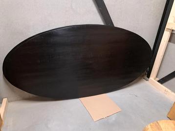 Tafelbladen ovaal mangohout zwart. 220x110cm  beschikbaar voor biedingen