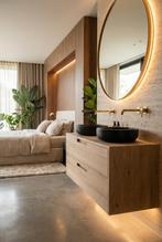 Gave badmeubelset massief eiken en natuursteen, Ophalen, 100 tot 150 cm, Nieuw, Minder dan 100 cm