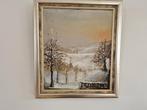 olieverf, winterlandschap 1973, Antiek en Kunst, Kunst | Schilderijen | Klassiek, Ophalen of Verzenden