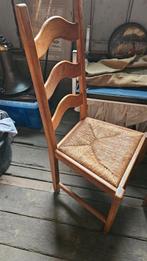 Lichte Boerenstoel met Riet Zitting, Riet of Rotan, Gebruikt, Bruin, Ophalen of Verzenden