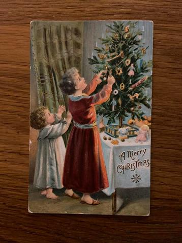 Oude Kerstansichtkaart Kerst ansichtkaart A Merry Christmas beschikbaar voor biedingen