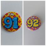 91 jaar en 92 jaar button, Ophalen of Verzenden, Versiering, Verjaardag
