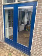 Houten openslaande terrasdeuren, Ophalen, Gebruikt, Buitendeur, Glas