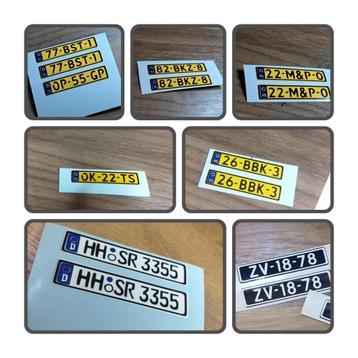 Nummerplaat sticker set (2x) schaal 1/14  beschikbaar voor biedingen