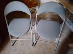 Twee grijze inklapbare stoelen, Ophalen, Gebruikt, Twee, Metaal